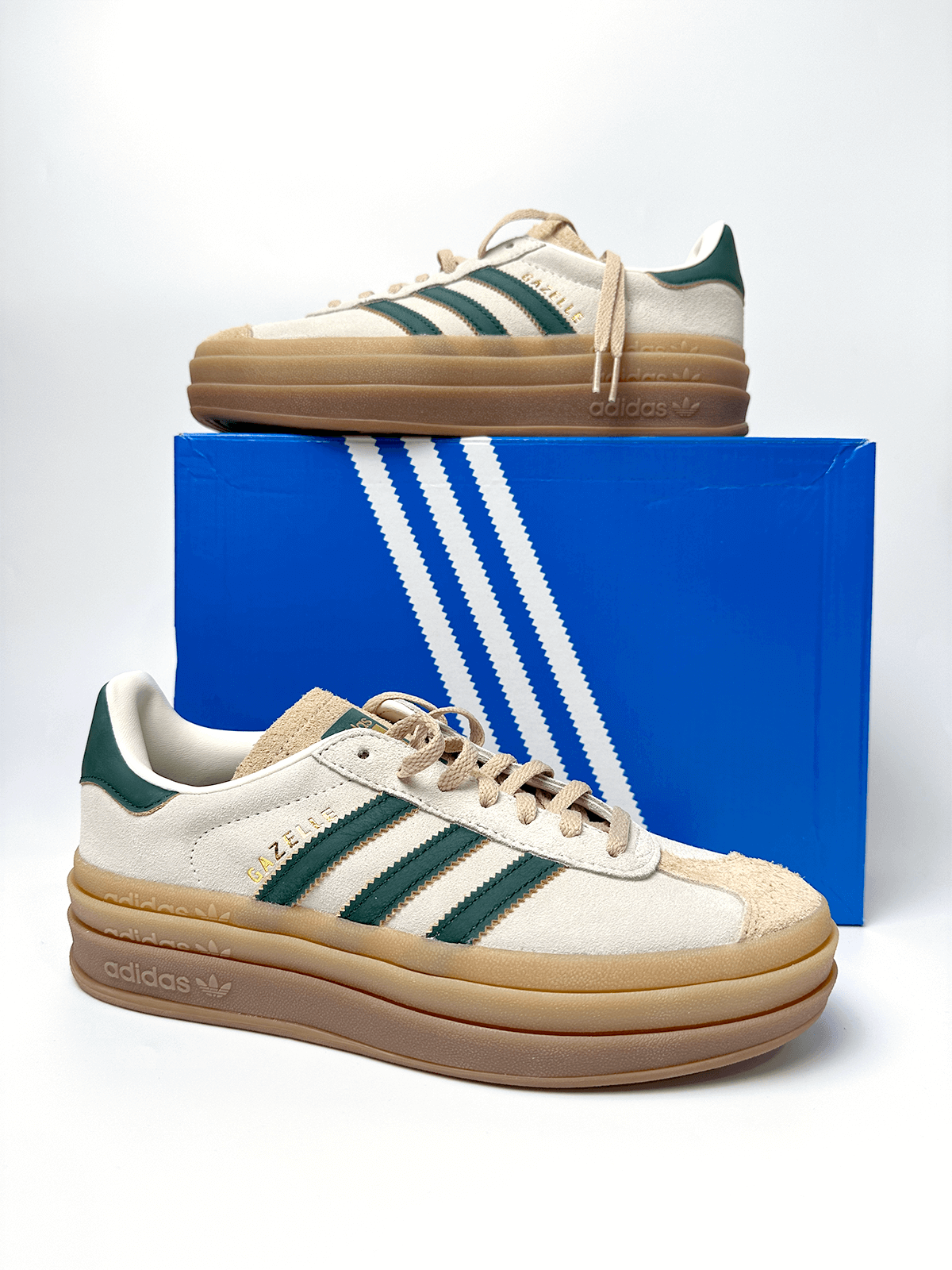 Adidas Gazelle Bold Magic Beige Collegiate Green