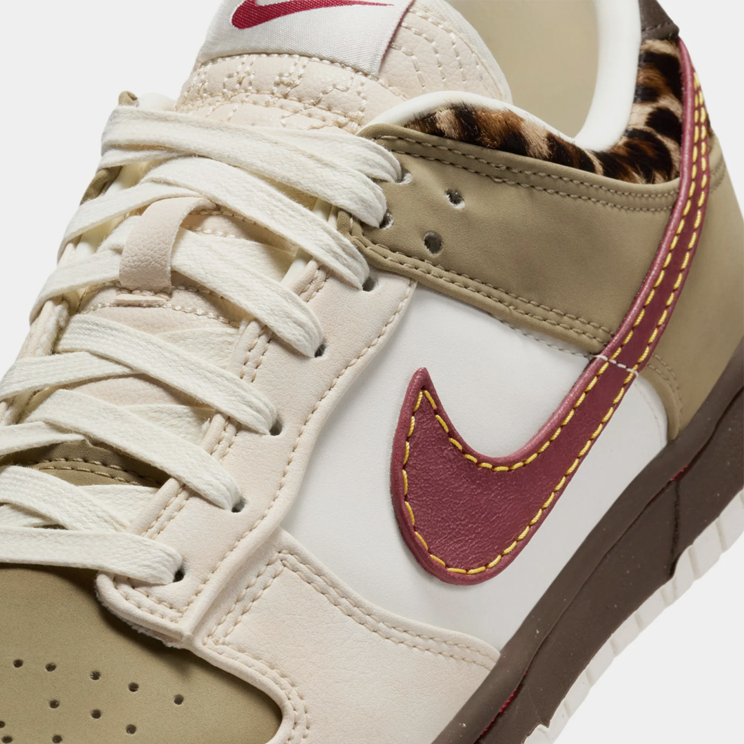 Nike Dunk Low Khaki Team Red Pearl White Women's