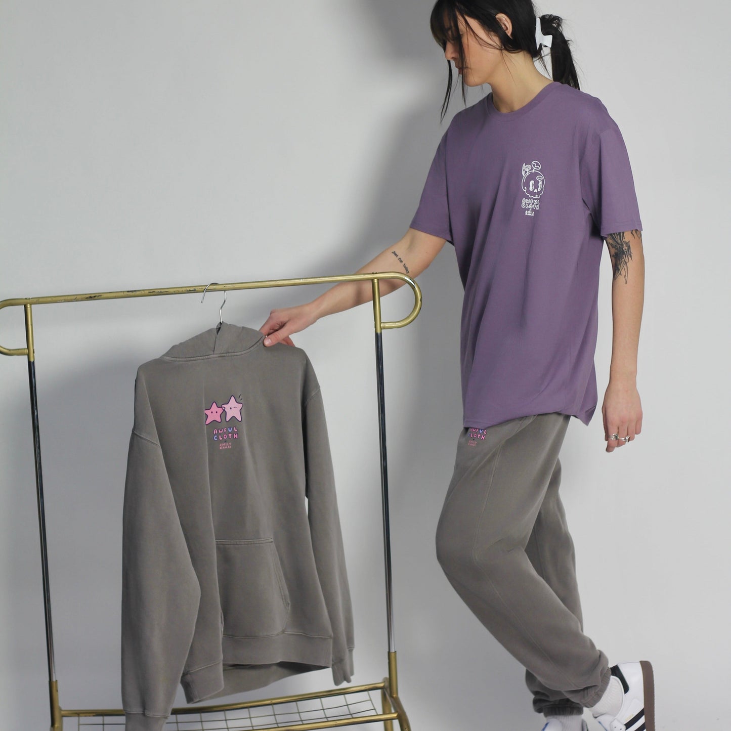 Faded Ash Star Hoodie x Emily Ramai Kim