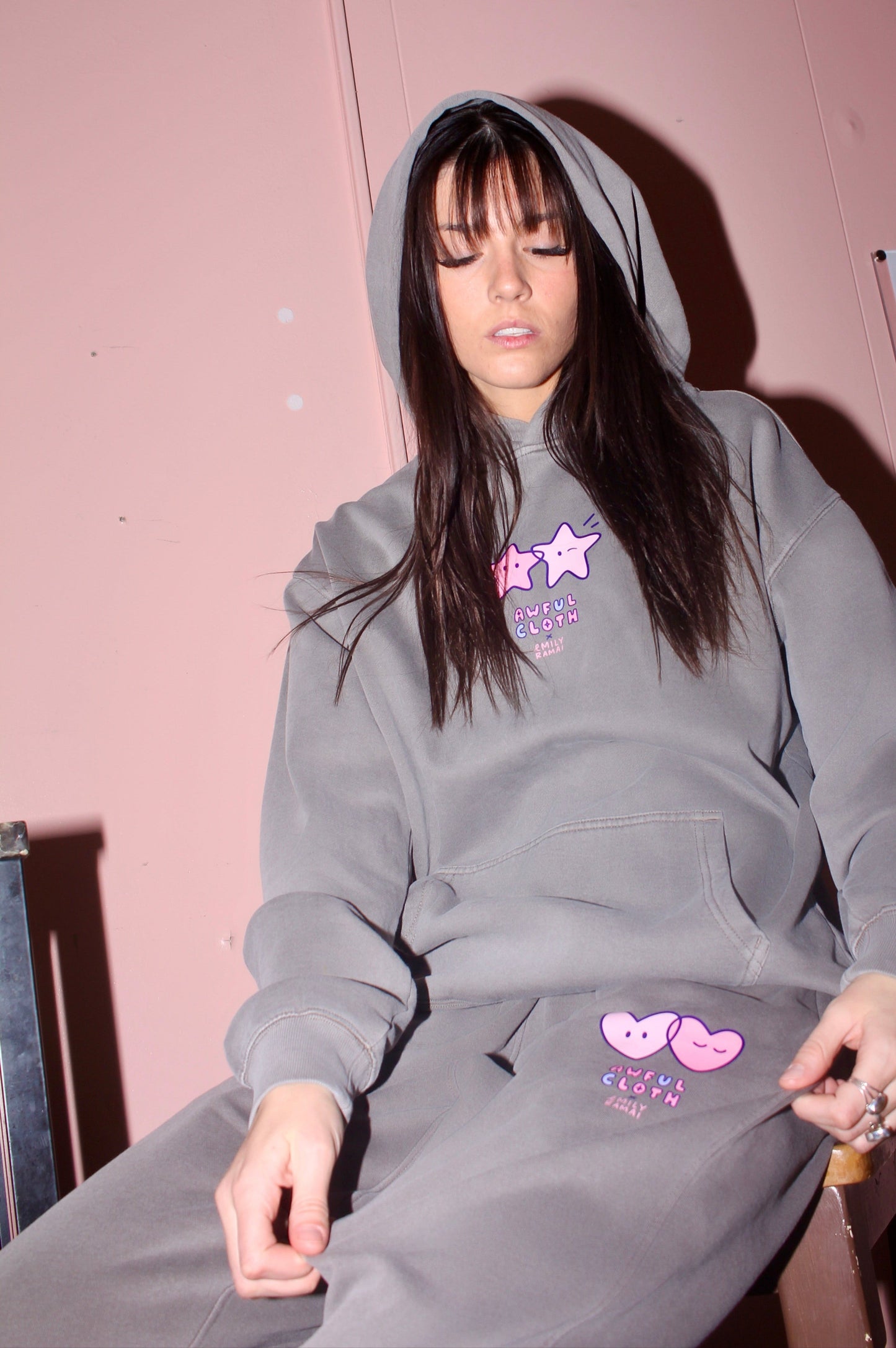 Faded Ash Heart Sweats X Emily Ramai Kim