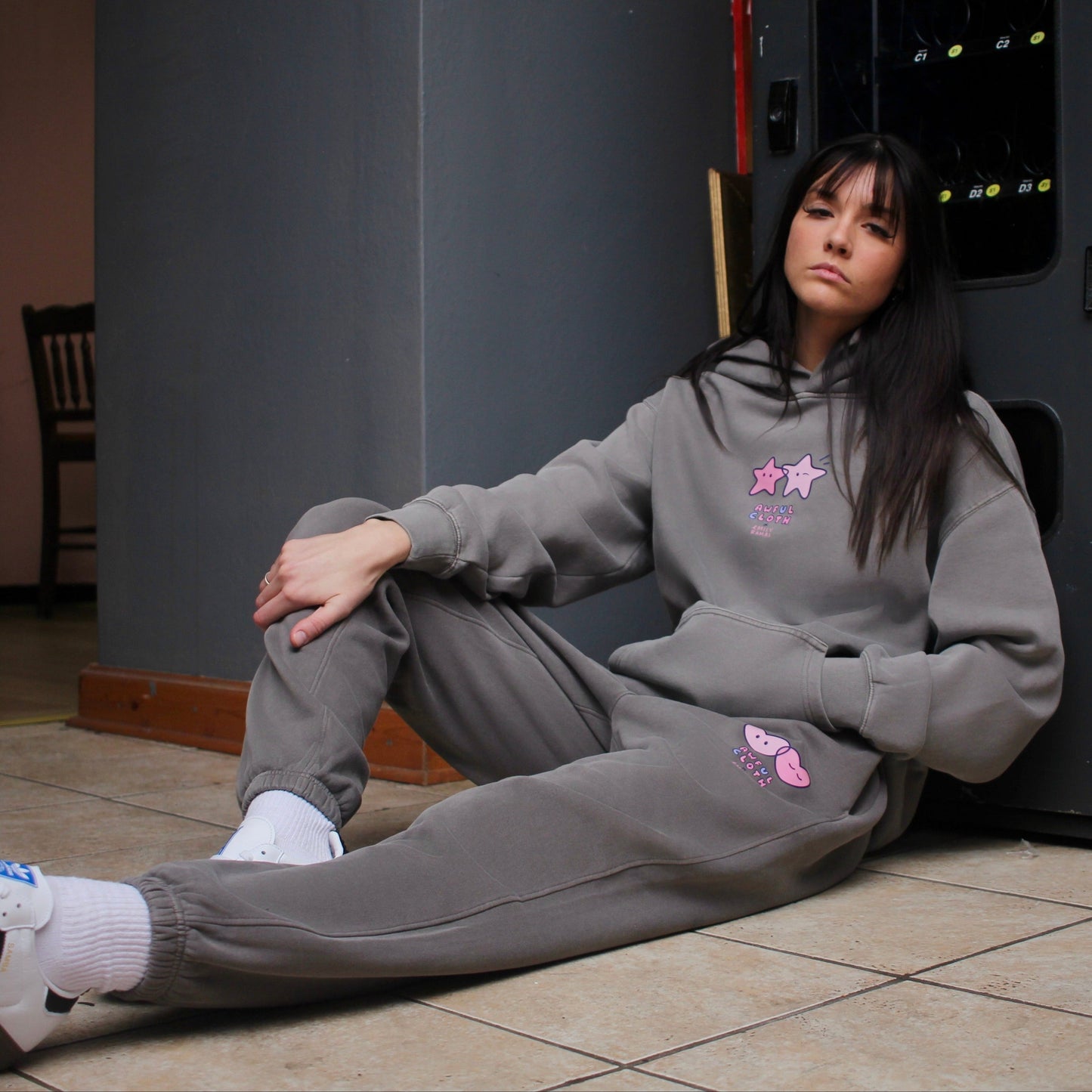 Faded Ash Heart Sweats X Emily Ramai Kim