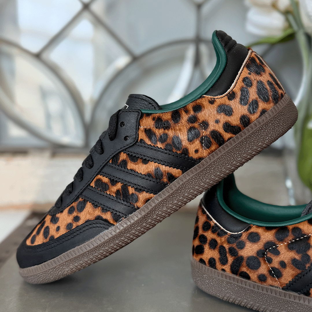 【adidas】Sanba OG BLACK GREEN LEOPARD adidas Samba OG Black Green Leopard Women's – Lilac Blonde