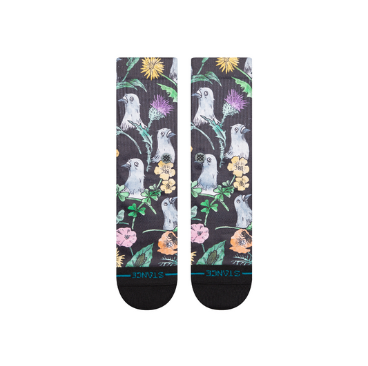 TODD FRANCIS X STANCE JUST FLOCKED POLY CREW SOCKS - Black