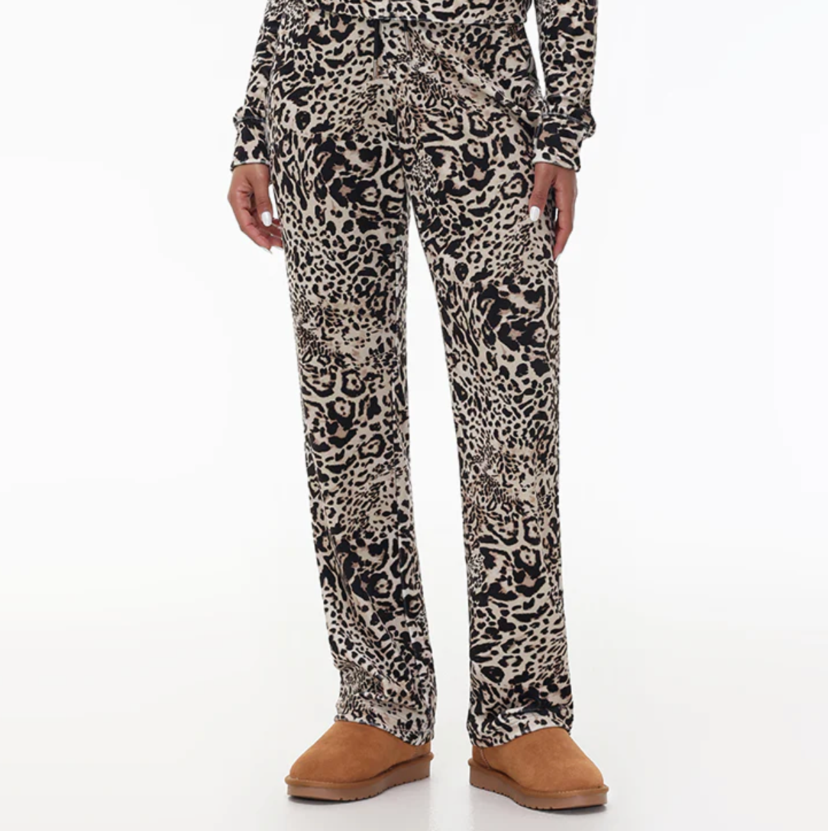 Juicy Couture - Animal Print Small Bling Velour Track Pants