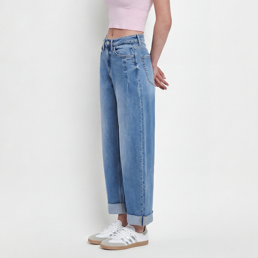 Kate Cuffed High Rise Barrel Jean
