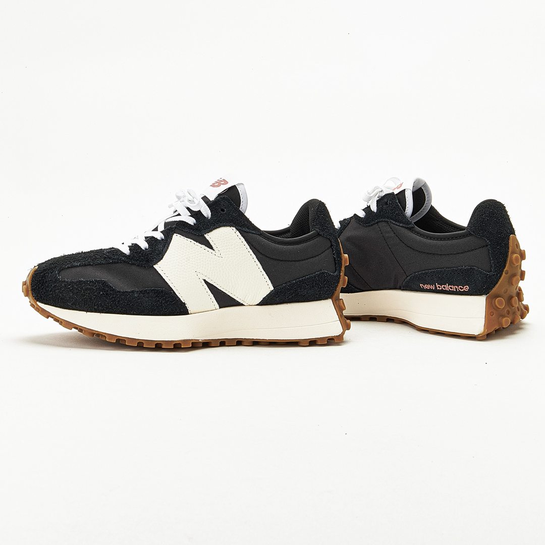 New Balance 327 Black White Gum Women's