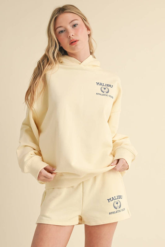 Malibu Athletic Club Hoodie: Cream