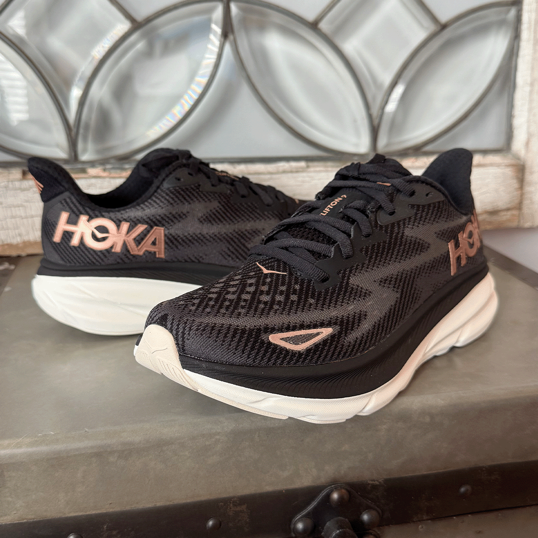 Hoka One One Clifton 9 Black Rose Gold Women's