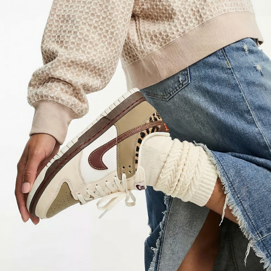 Nike Dunk Low Khaki Team Red Pearl White Women's