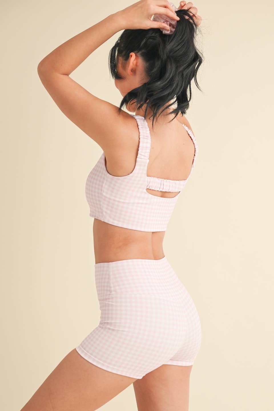 Aria Gingham Top: Pink Gingham
