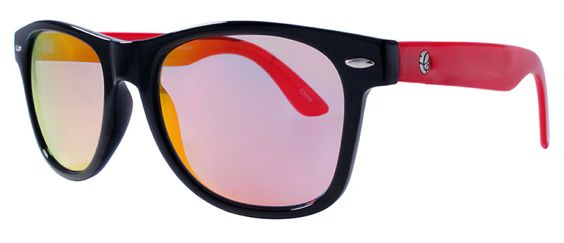 Nostalgic - Gloss Black Front + Red Temple / Smoke + Red Mirror