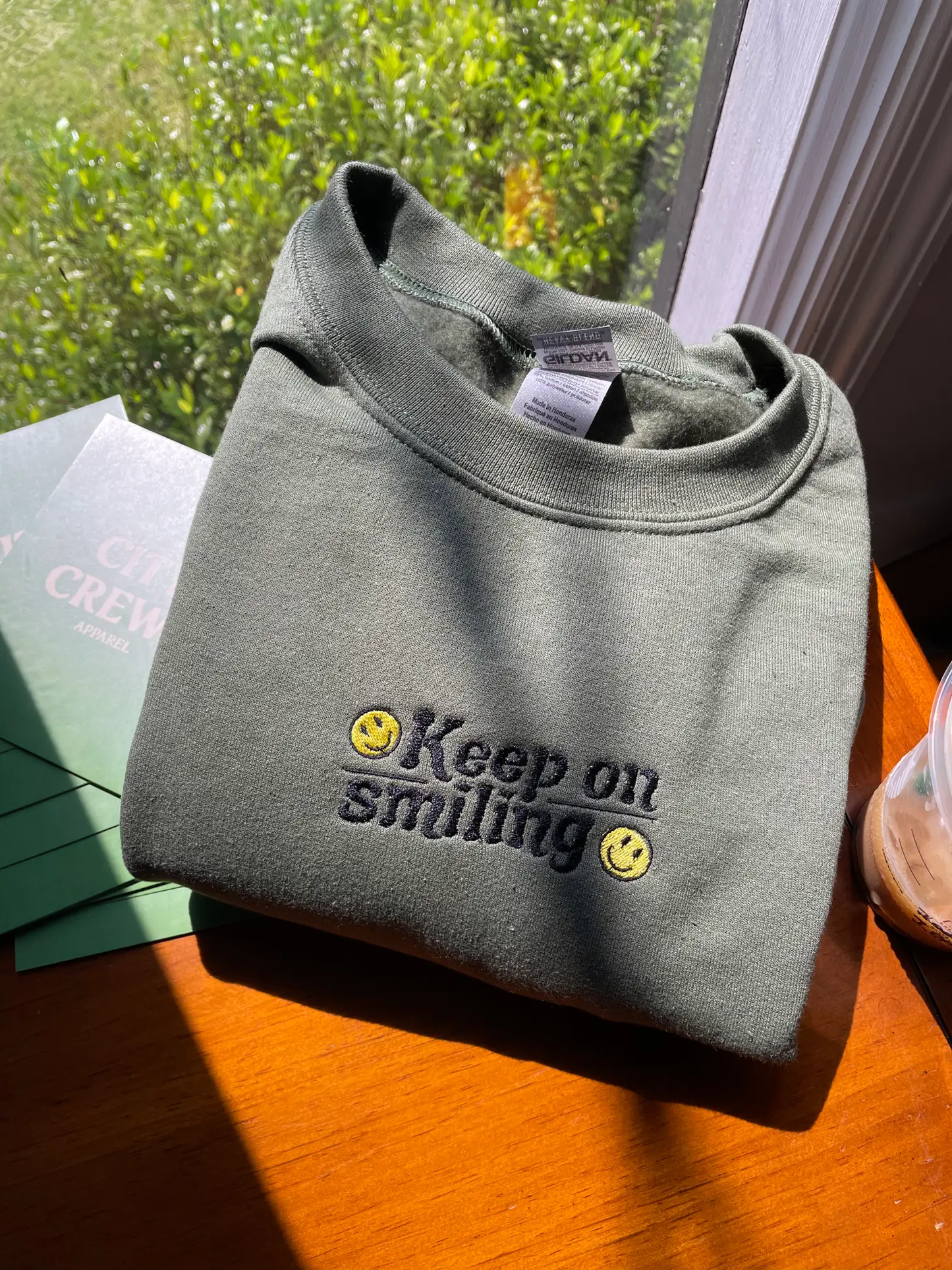 Keep On Smiling - Olive Green
