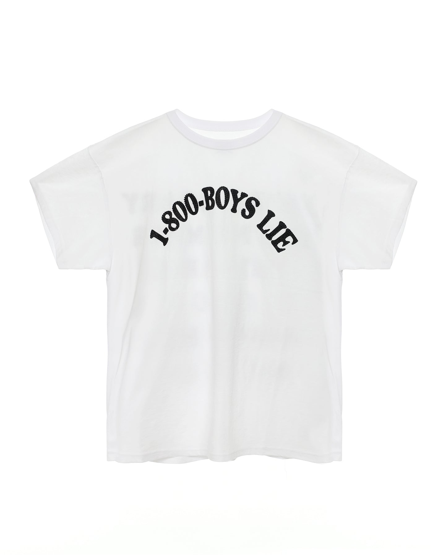 WHITE 1-800 REVAMPED BOYFRIEND TEE