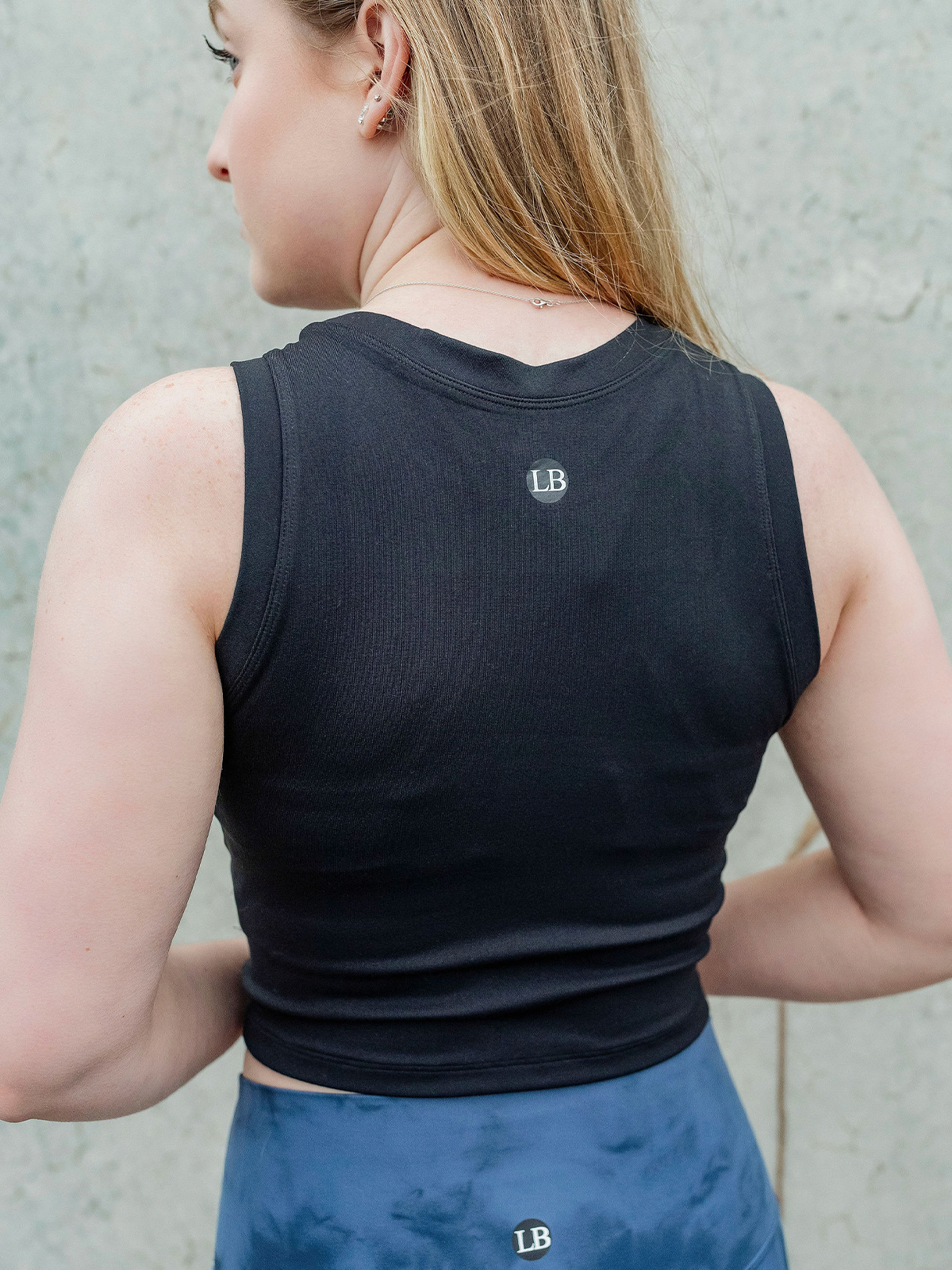 The Kelly Black Crop Tank Top