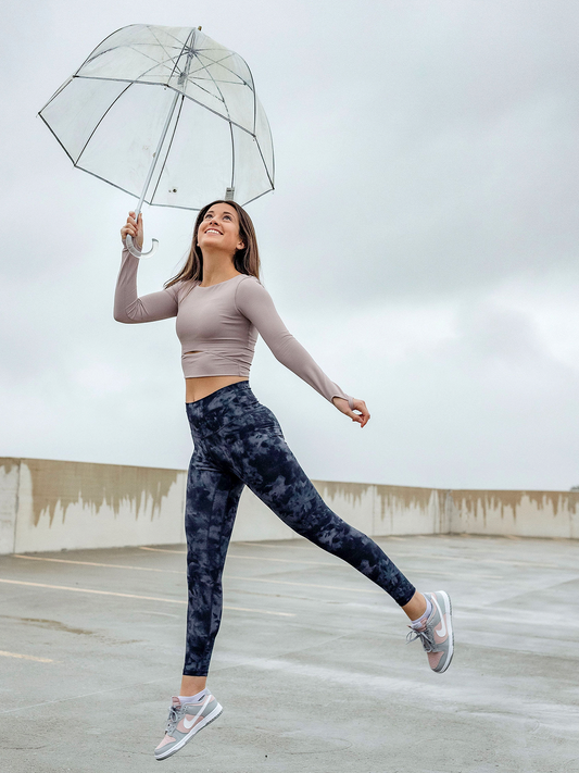 The Abi Dusty Pink Long Sleeve Crop