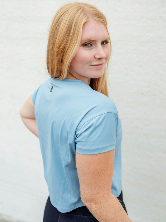 The Sandra Moon Blue Crop T-Shirt
