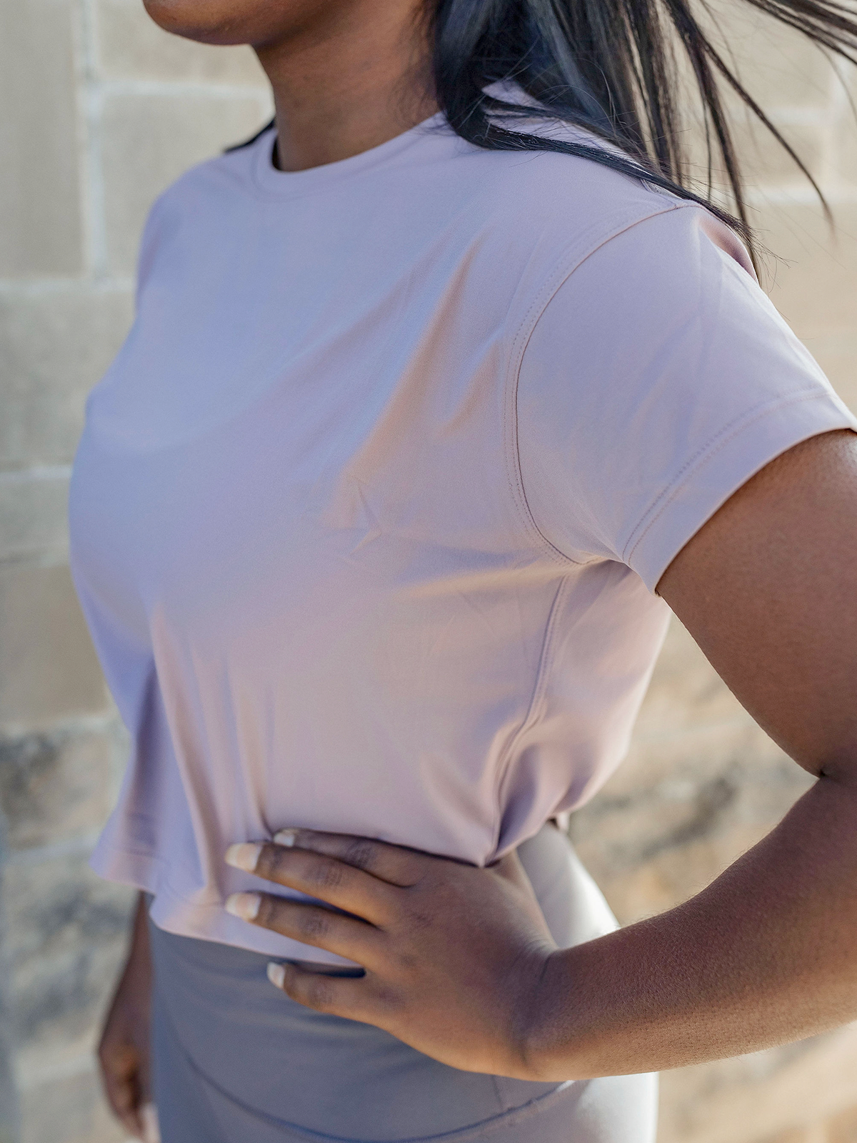 The Sandra Dusty Pink Crop T-Shirt