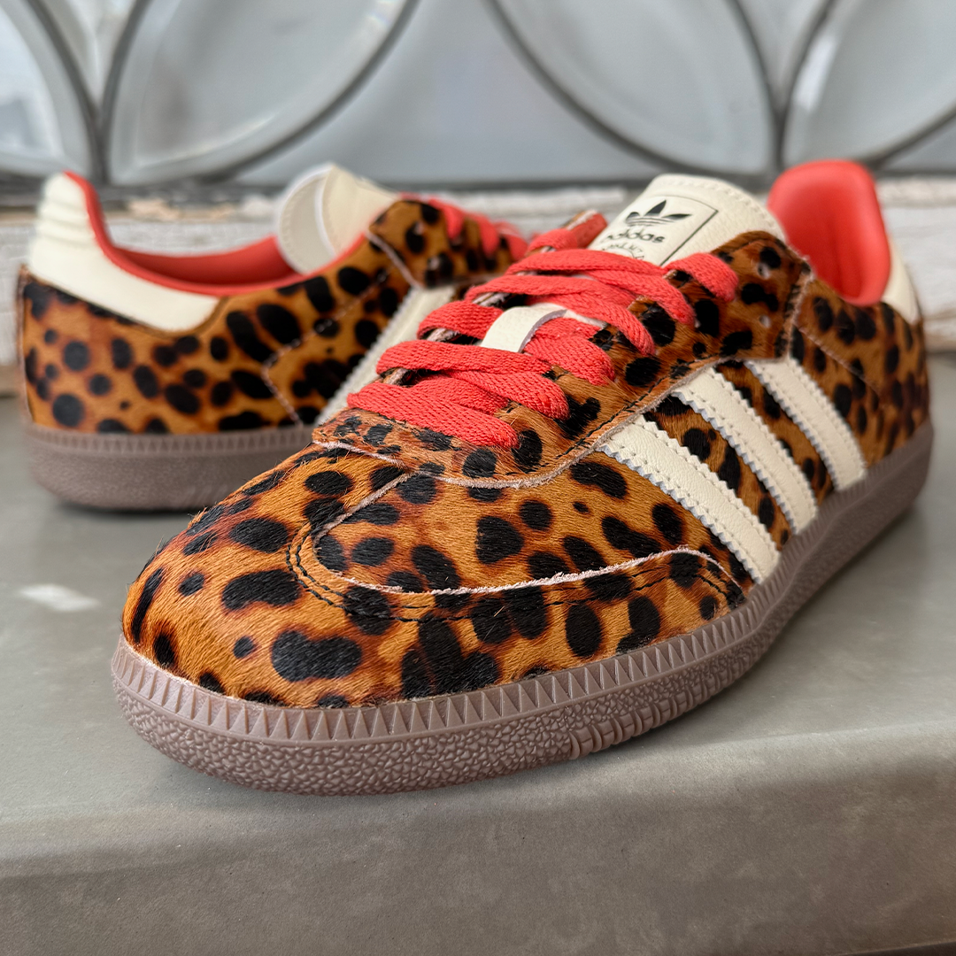 Is Animal Print In? We check out the adidas Samba OG Red Leopard Women's