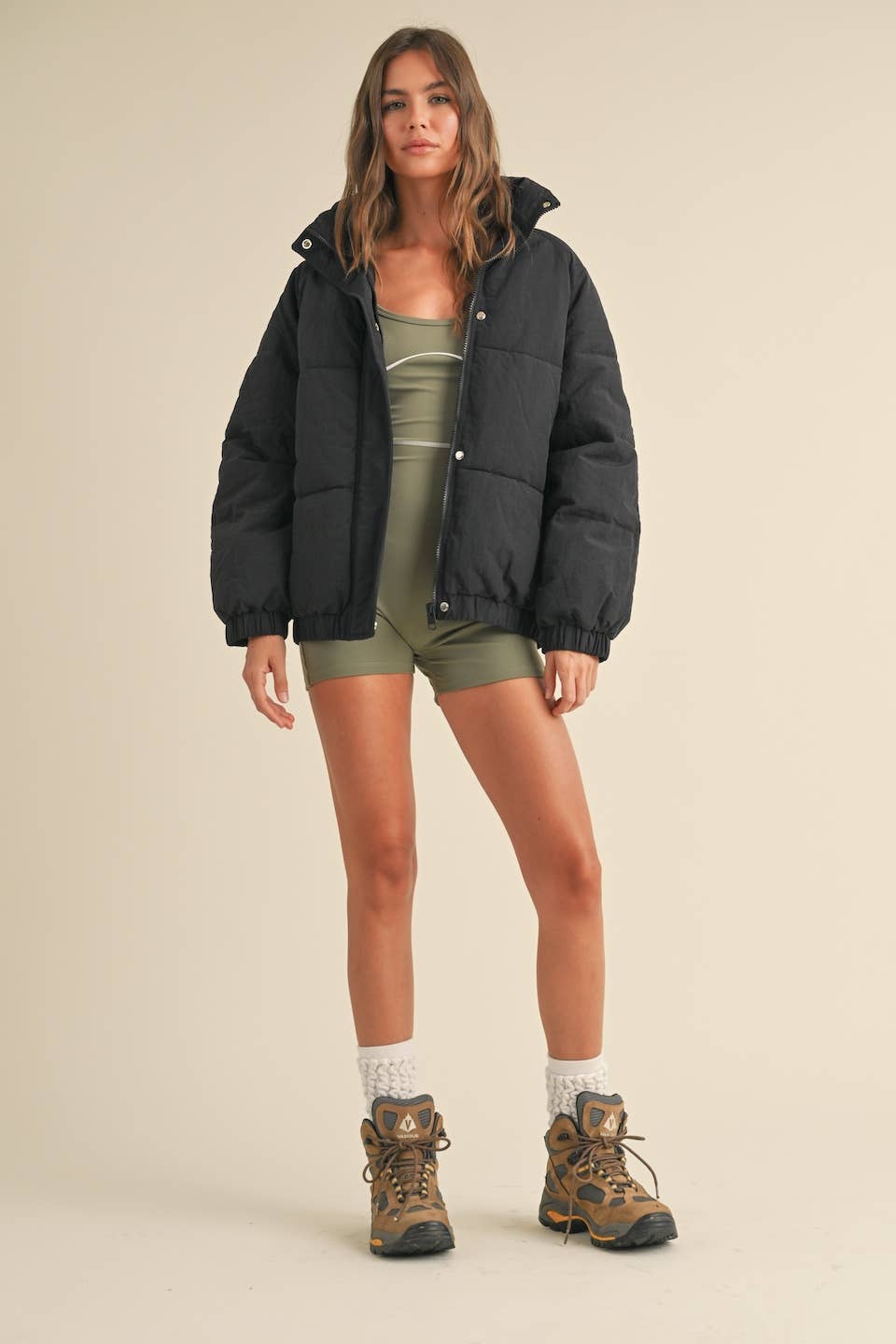 Joan Oversized Puffer Jacket: Black