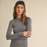 Cecilia Soft Knit Jersey Long Sleeve Tee: Charcoal