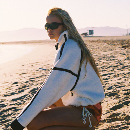 FP Movement - Mountain High Half-Zip Fleece: White Combo