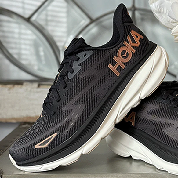 Hoka One One Clifton 9 Black Rose Gold Women's