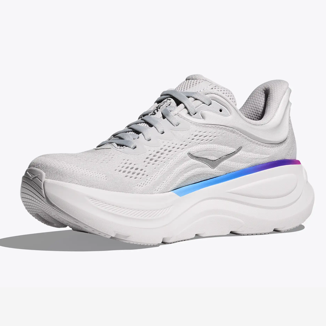 Hoka One One Bondi 9 Cosmic Grey White Mesh Women's