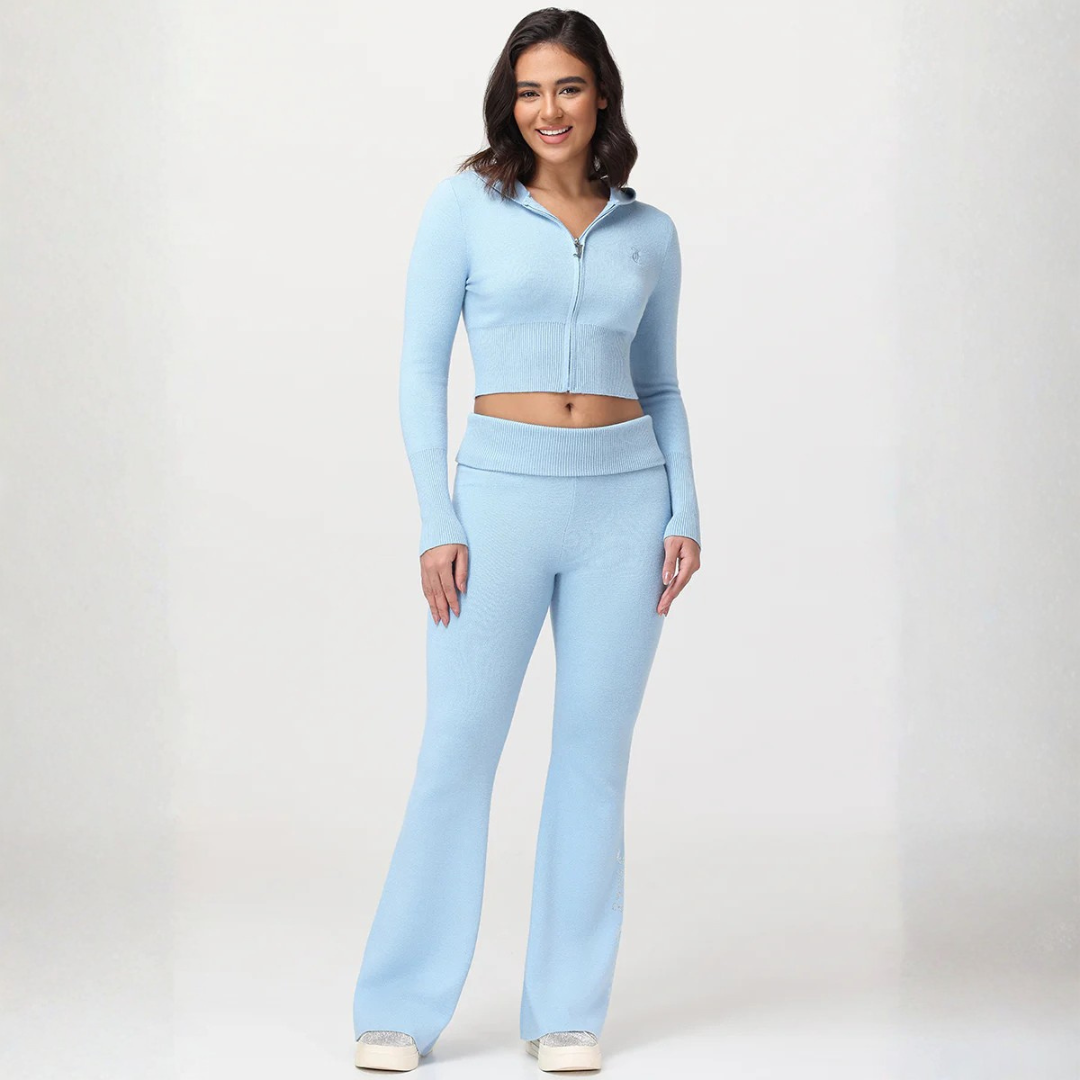 Juicy Couture - Foldover Knit Pants: Frosted