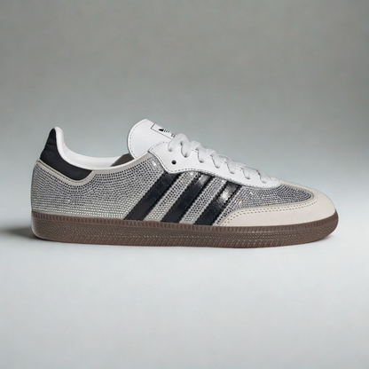 adidas Samba OG Rhinestone Crystal White Silver Women's