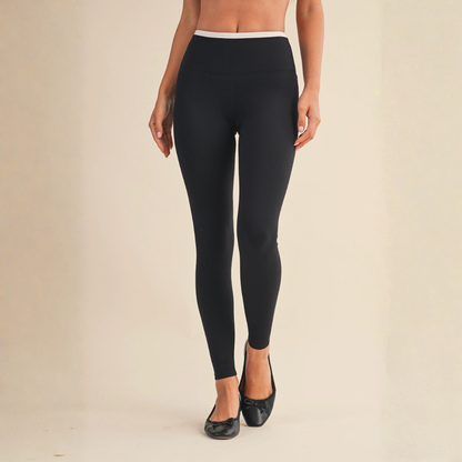 Keeley Contrast Leggings: Black