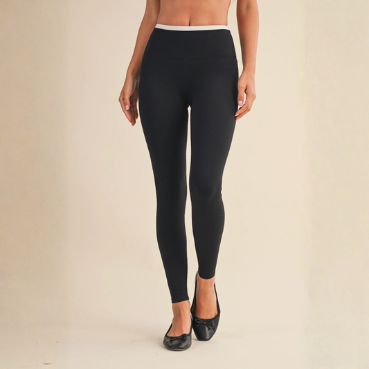 Keeley Contrast Leggings: Black