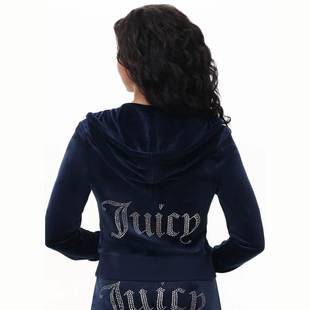 Juicy Couture - OG Big Bling Velour Hoodie: Royal Blue