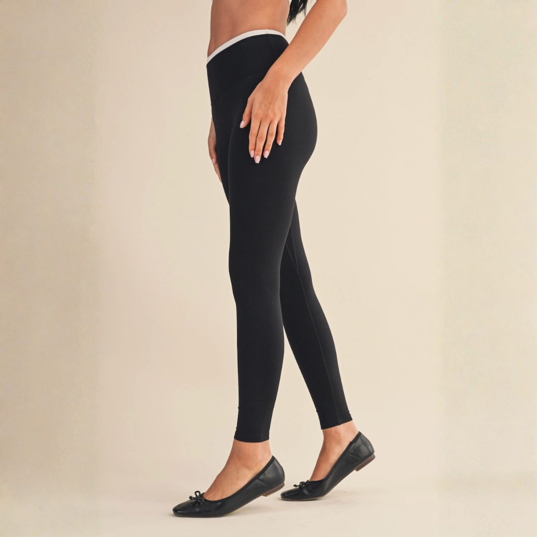 Keeley Contrast Leggings: Black