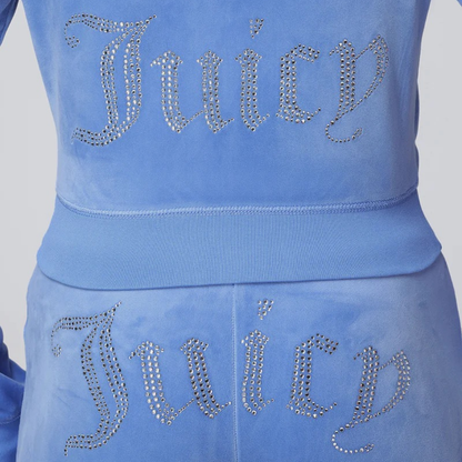 Juicy Couture - OG Big Bling Velour Hoodie: Granada Sky