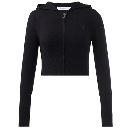 Juicy Couture - Big Bling Knit Hoodie: Liquorice