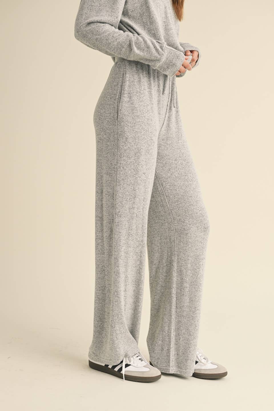 Kathi Wide Leg Pants: Grey