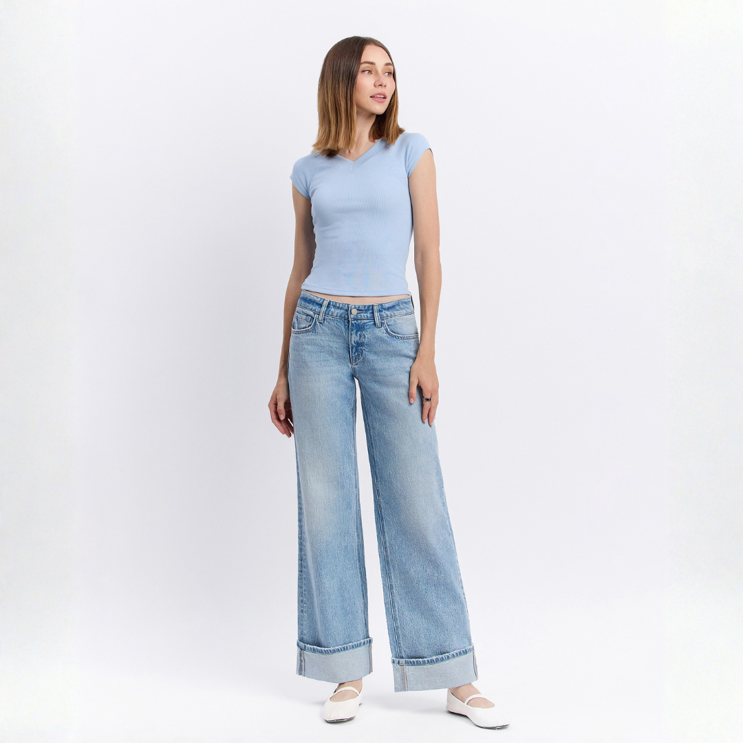 Megan Cuffed Low Rise Baggy Jean