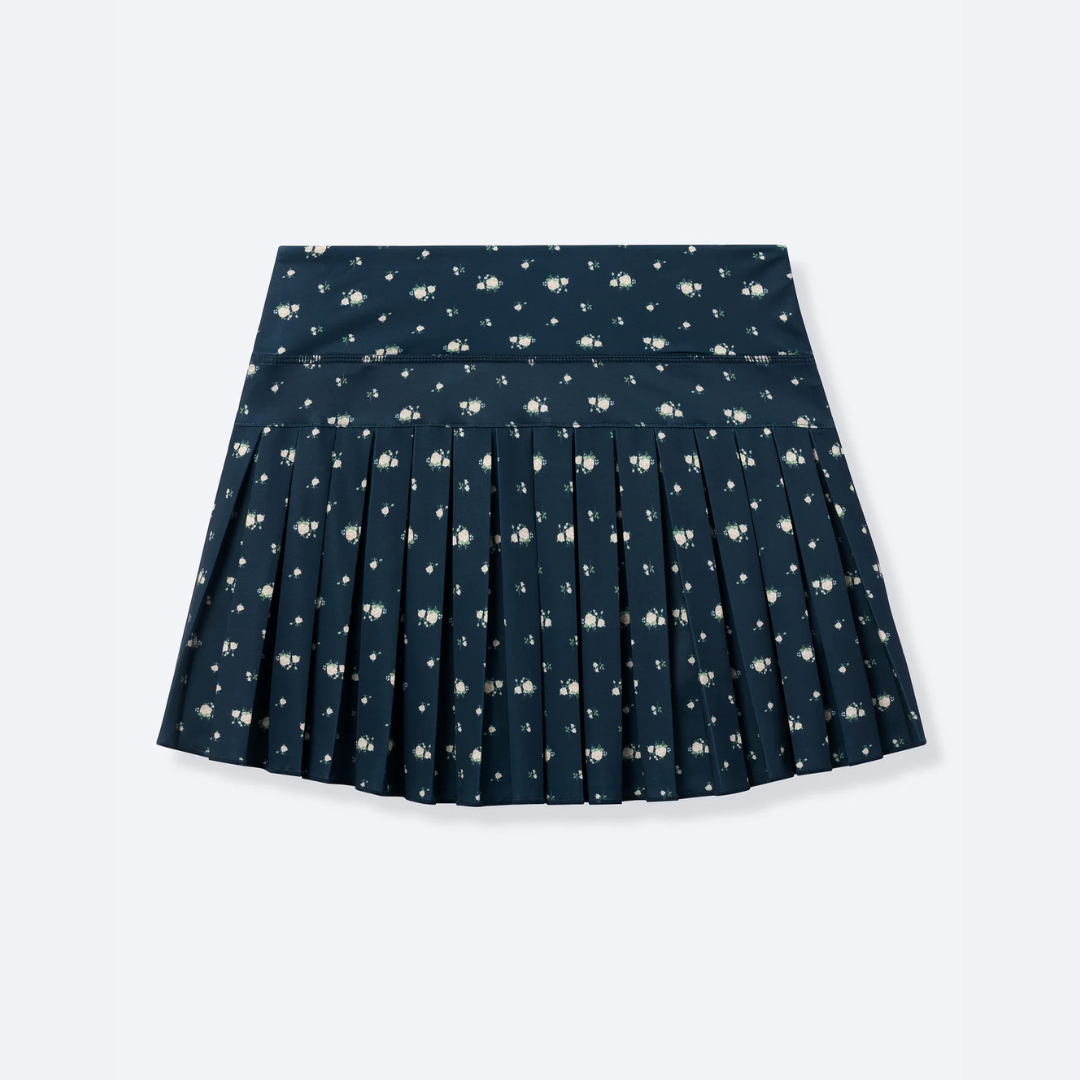 Happy Camp3r - Midnight Blossom Pleated Athleisure Skirt