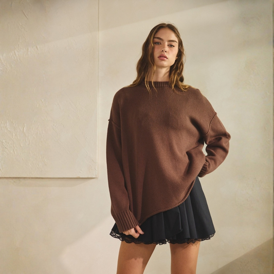 Marlo Chocolate Boyfriend Sweater