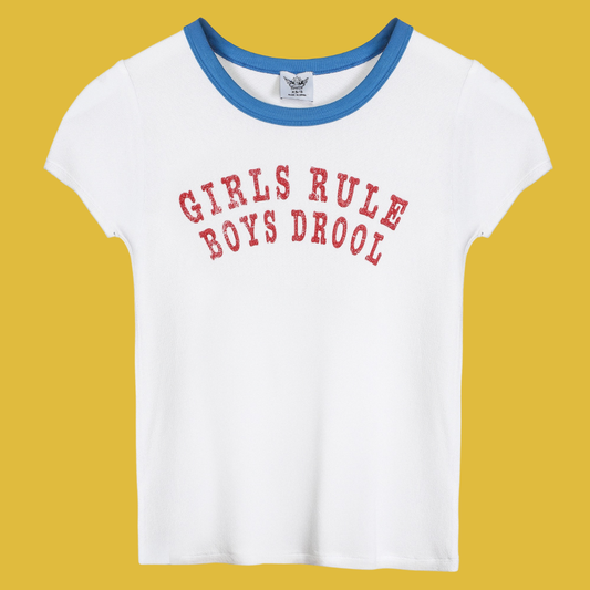 BOYS LIE - GIRLS RULE BOYS DROOL BABY TEE