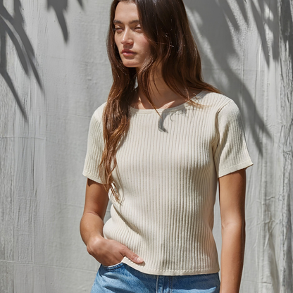 Ramie Cotton Ribbed Tee