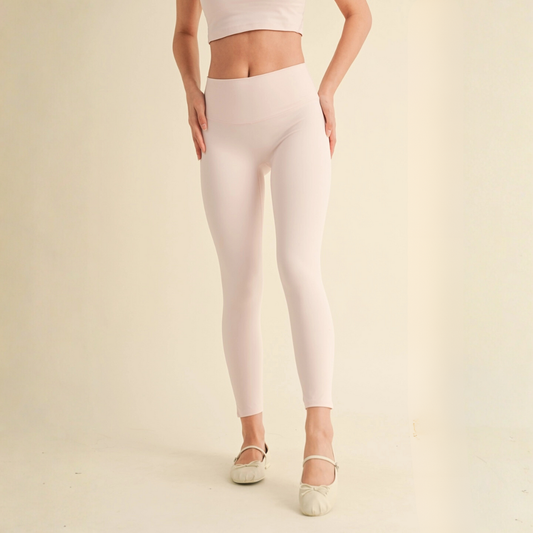 Ava High-Rise Legging: Baby Pink