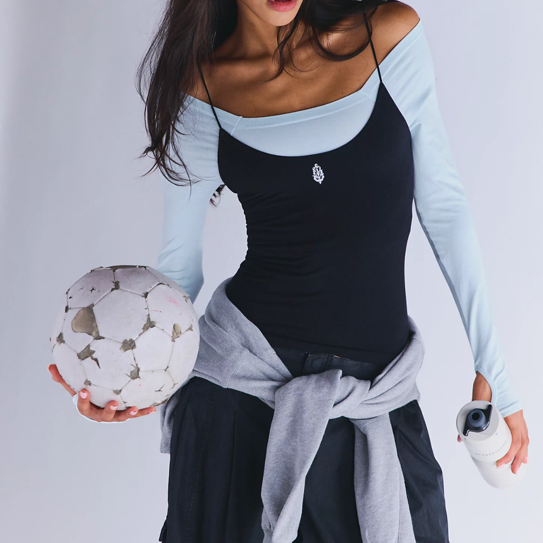 FP Movement - Skinny Strap Logo Tank: Black