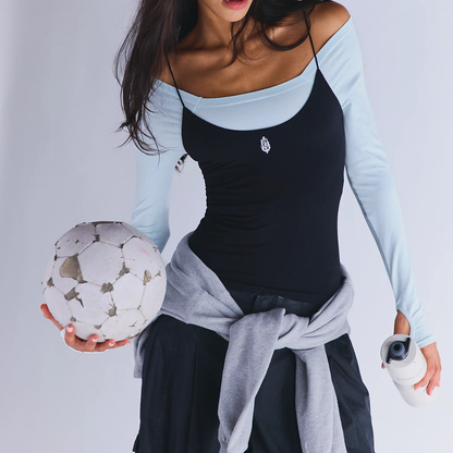 FP Movement - Skinny Strap Logo Tank: Black