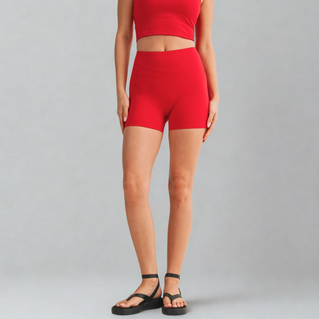 Aaliyah Biker Shorts: Red