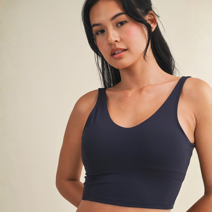 Lucinda Cropped Tank Top: Navy