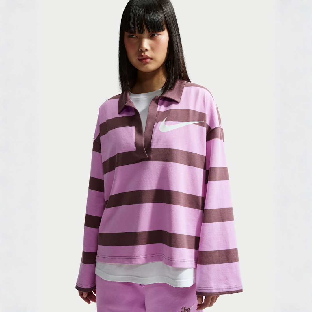 Nike Magenta Stripped Oversized Top