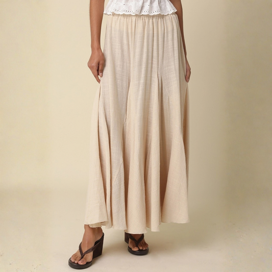 Sadie Pleated Flowy Maxi Skirt