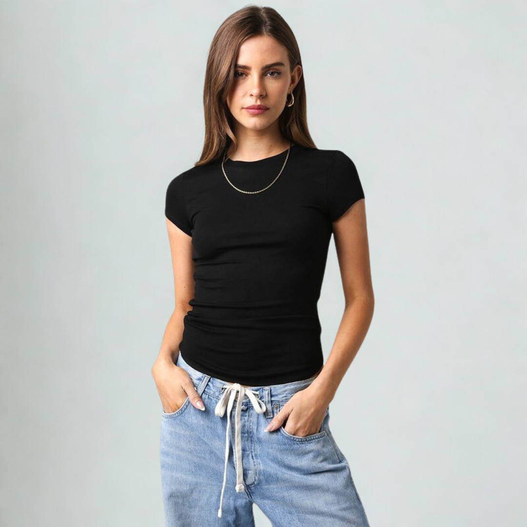 The Camille Fitted Tee: Midnight