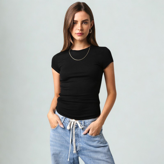 The Camille Fitted Tee: Midnight